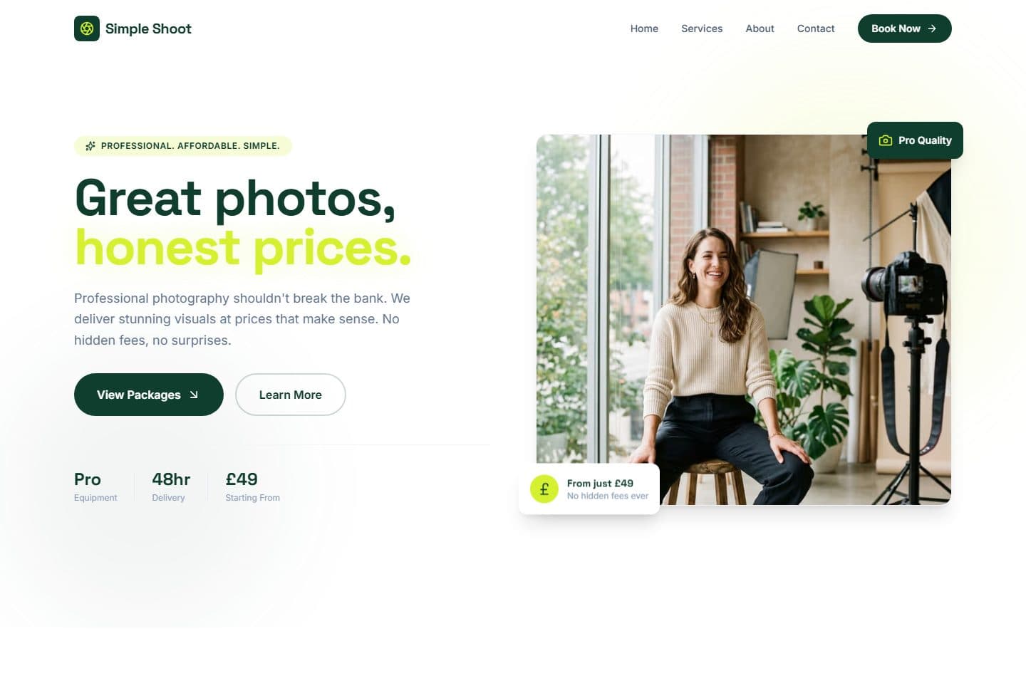 Simple Shoot website preview